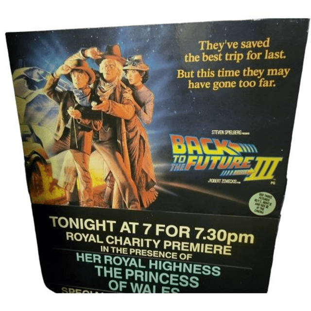 Back to the Future III UK Royal Charity Premiere A-Board 10.07.1990