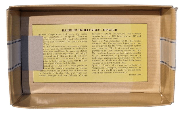 Karrier W Trolleybus Ipswich Corporation CORGI model