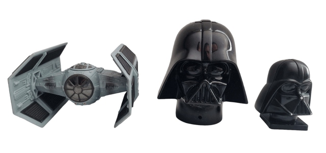 Darth Vader action figure, Tie Fighter, Key-rings, Game, Tin, Pin bundle 