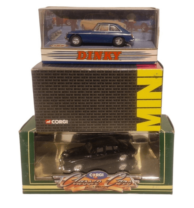 Mini Cooper, Jaguar Mark II & 1965 MGB GT models