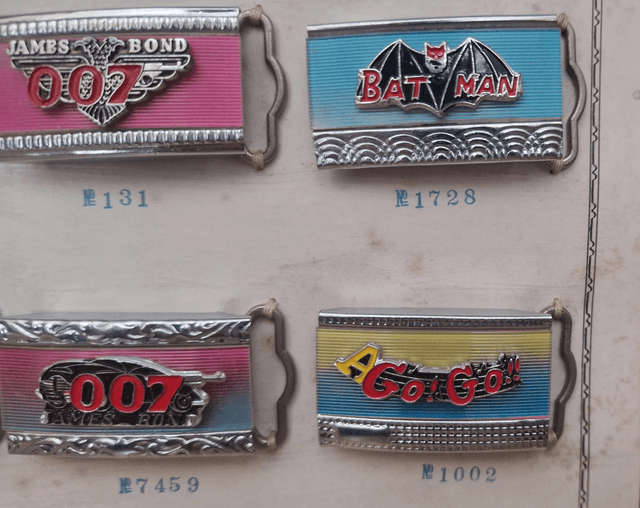 Batman and James Bond children's tiny buckle set made by Champion