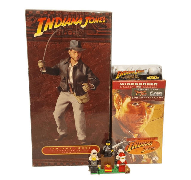 Indiana Jones action figure, video set & marbles bundle
