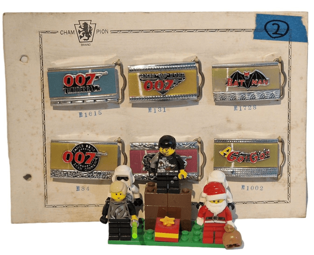 Batman and James Bond children's tiny buckle set made by Champion