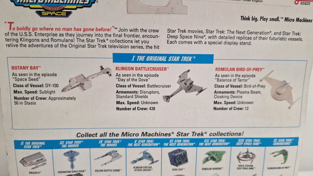 Star Trek TOS Collectible Card Game, Rulebook, 1 pack + MicroMachines set